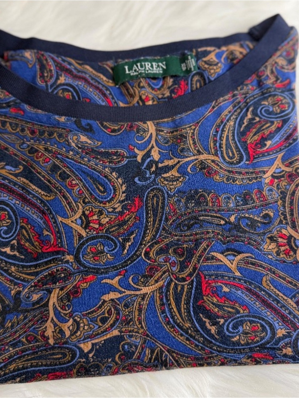 Lauren Ralph Lauren Blue Paisley Top